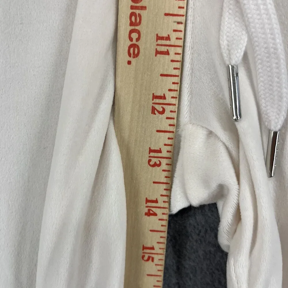 Juicy Couture Pants Women XL Beige Velour Sleepwear Rhinestone Lounge Y2K pocket